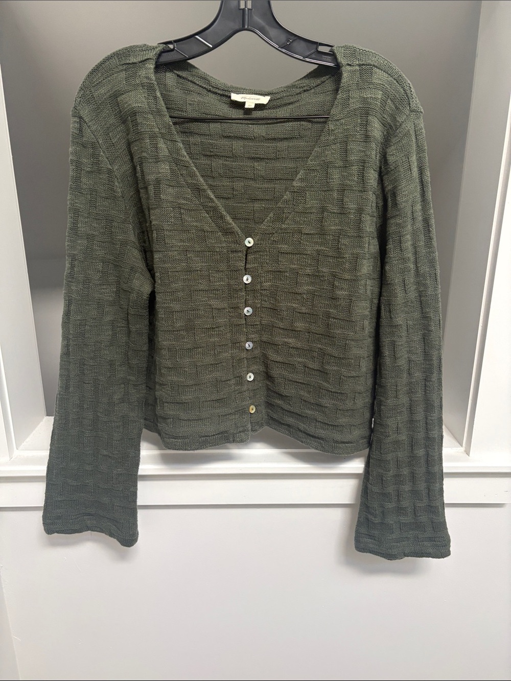 Madewell Basket-Weave Stitch Long-Sleeve Sweater Tee